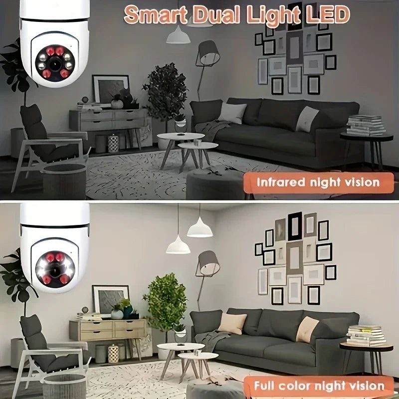 Cámara de Seguridad Bombilla WiFi 5GHz 360° – Visión Nocturna, Audio Bidireccional y Control por App